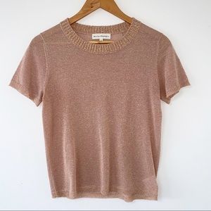 White + Warren Fine Knit Gold T shirt Blouse S
